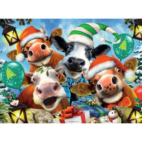 Selfies We Wish Moo a Merry Christmas 500pc Jigsaw Puzzle Extra Image 1